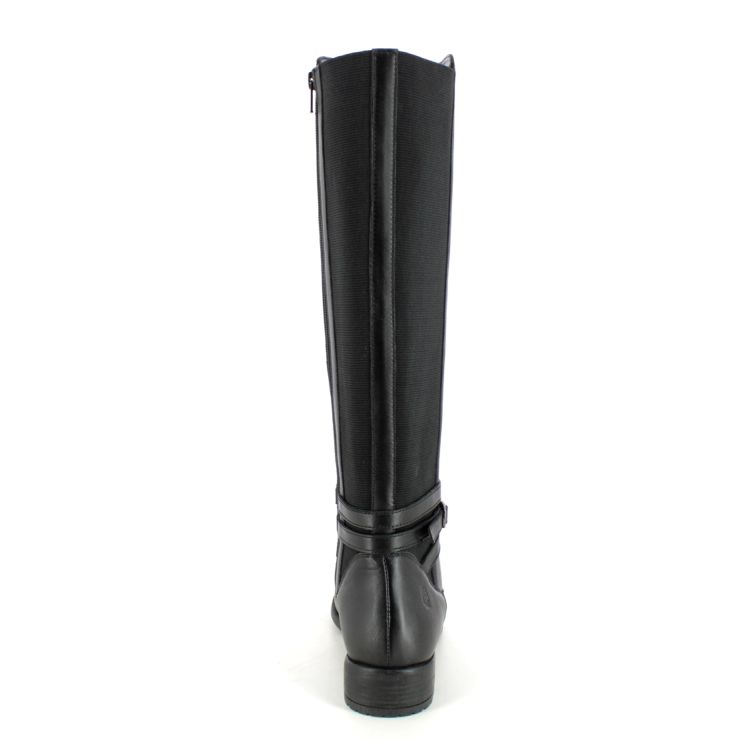 Hush Puppies Vanessa Stretch Black leather Womens knee-high boots 32842 ...