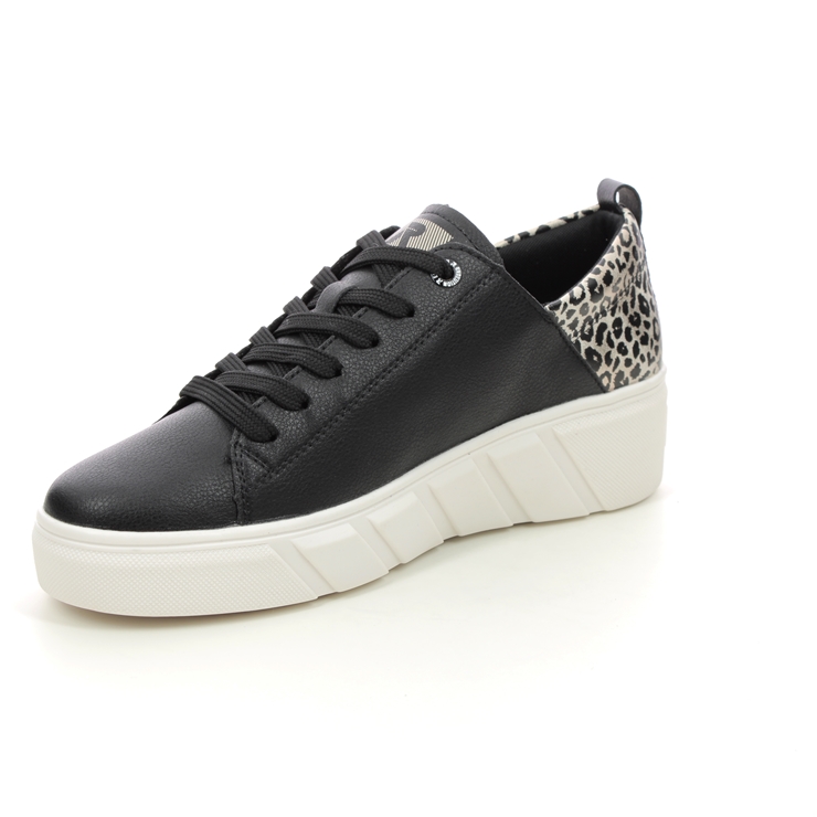 Rieker W0502-00 Black leather Womens trainers