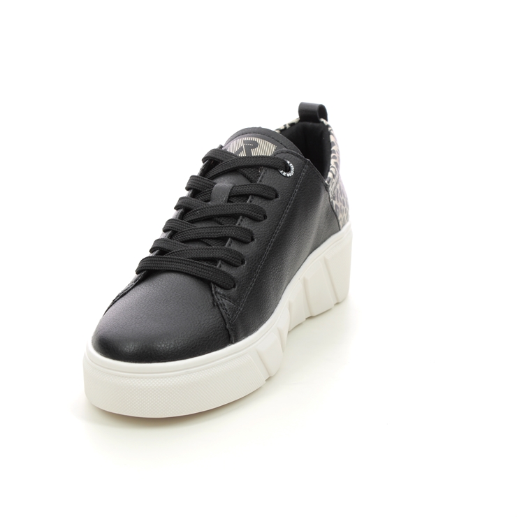 Rieker W0502-00 Black leather Womens trainers