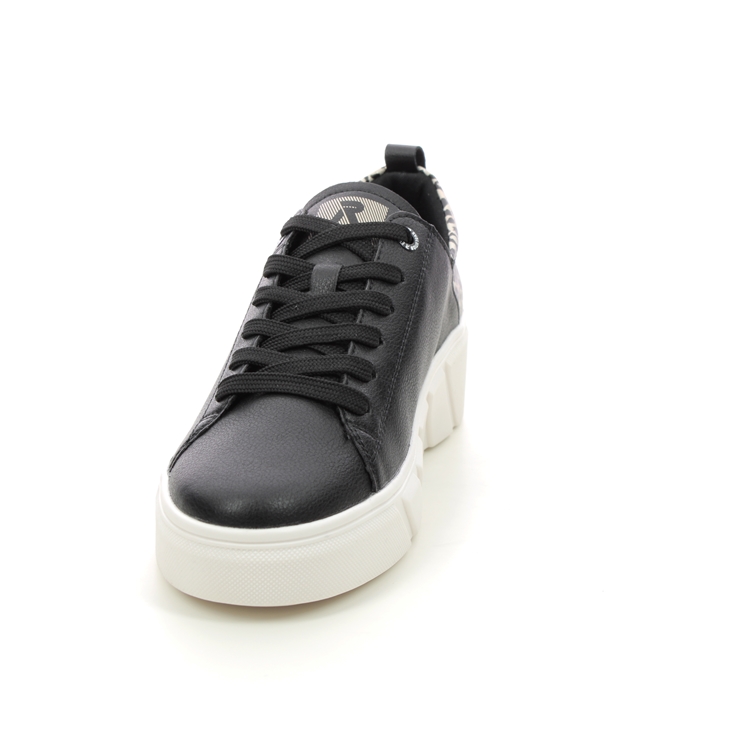 Rieker W0502-00 Black leather Womens trainers