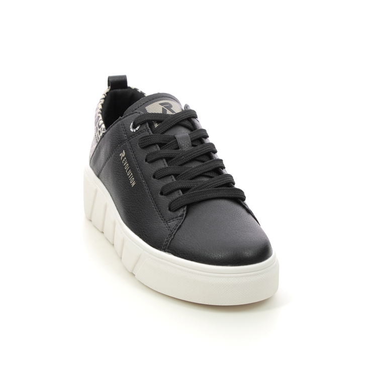 Rieker W0502-00 Black leather Womens trainers