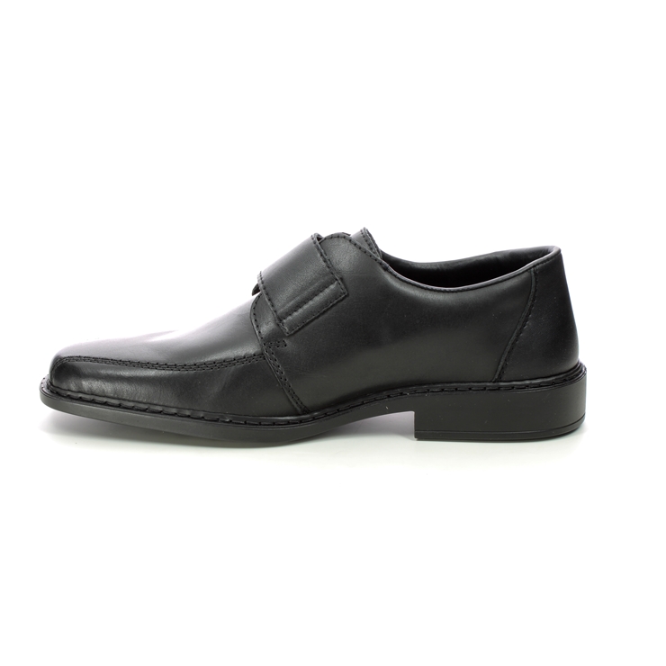 Rieker B0853-00 Black leather Mens Riptape Shoes