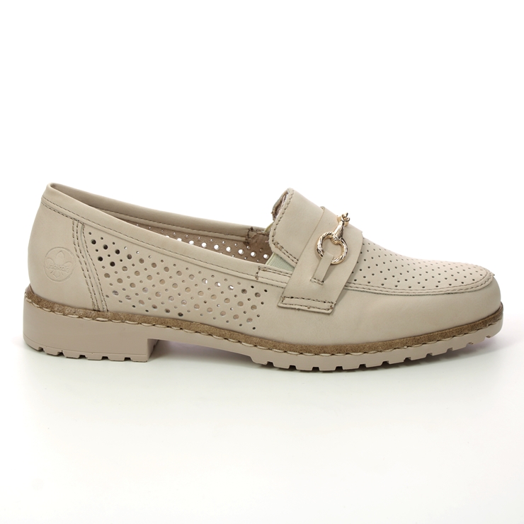 Rieker 51865-60 Beige nubuck Womens loafers