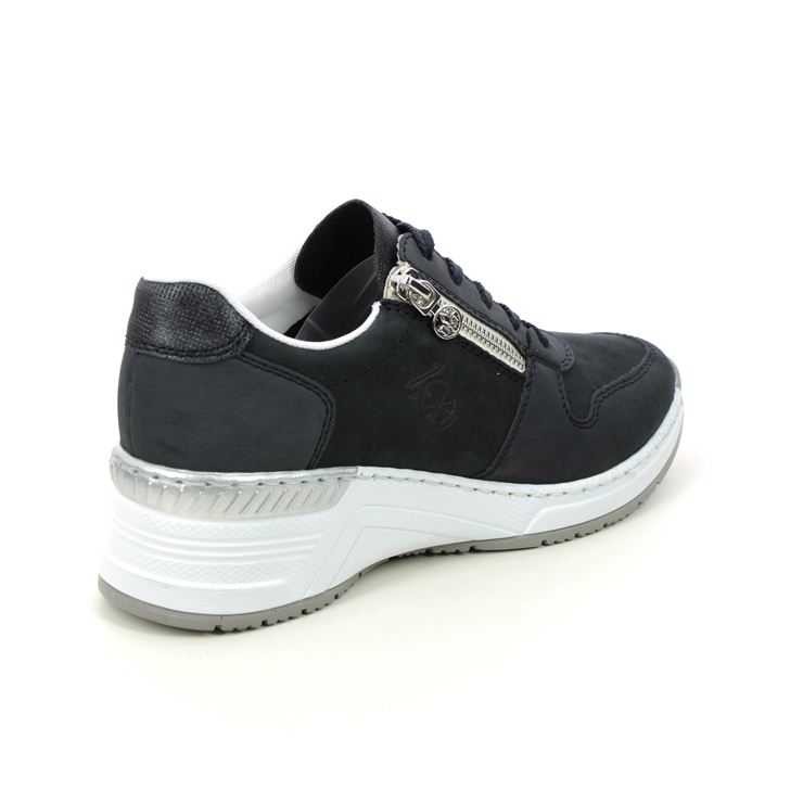 Rieker N4338-14 Navy Leather Womens trainers