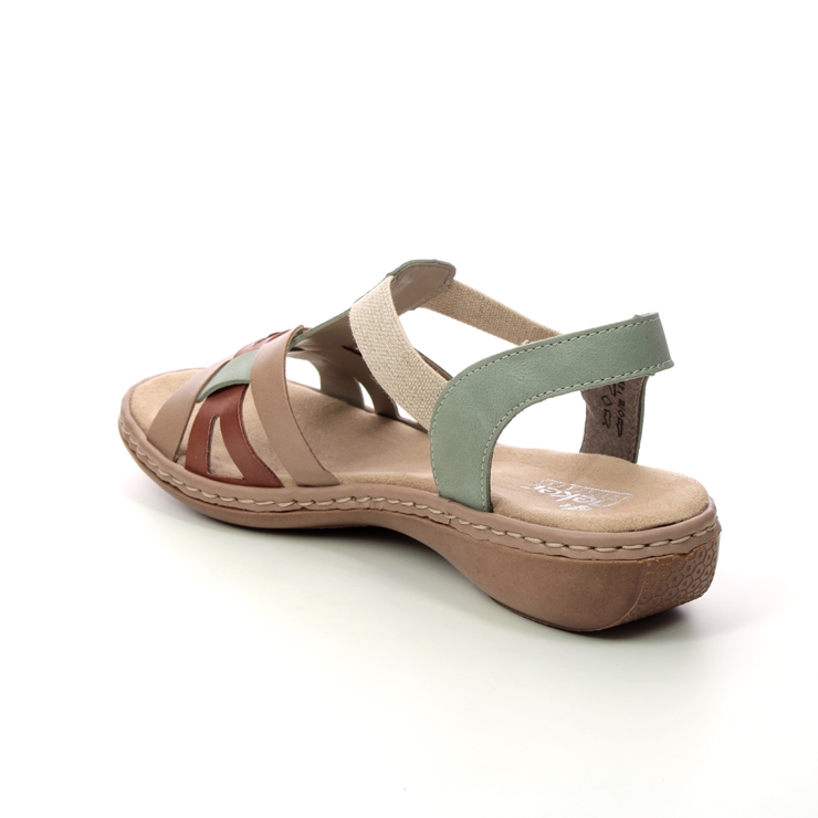 Rieker 65918-52 Green Womens Comfortable Sandals