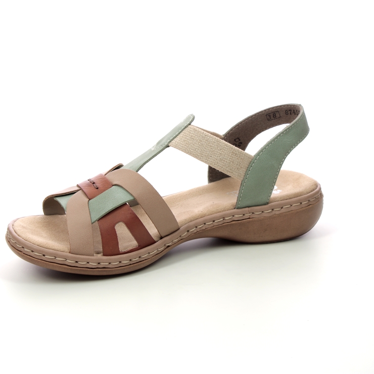 Rieker 65918-52 Green Womens Comfortable Sandals