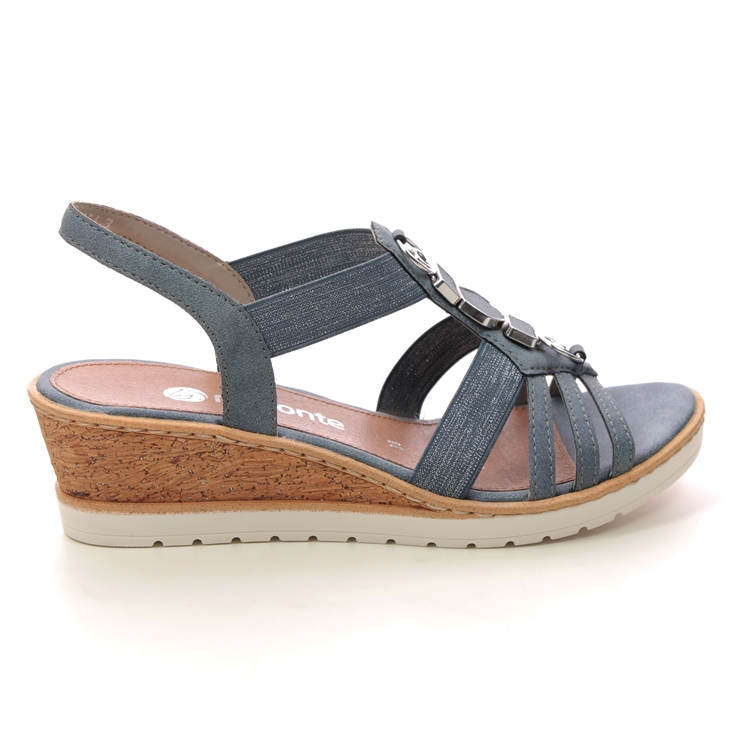 Remonte R6264-12 Hyfawn Denim blue Womens Wedge Sandals