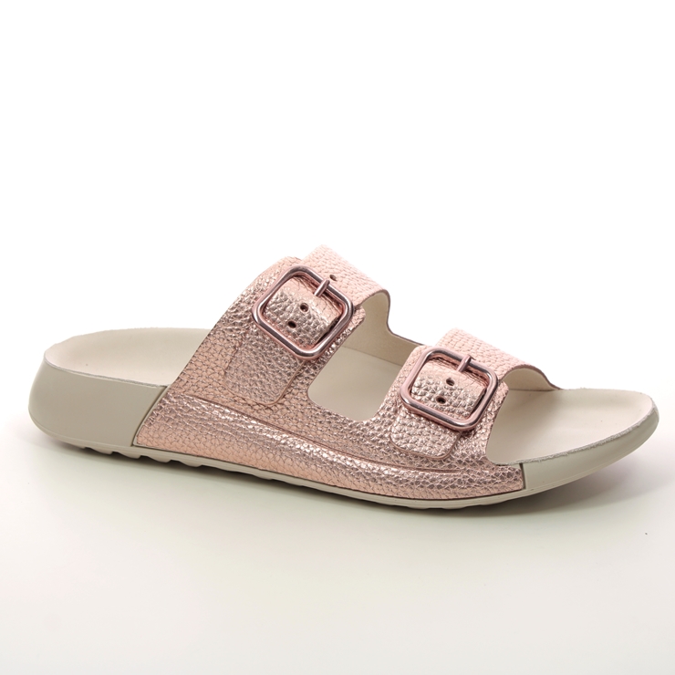 ECCO Cozmo Womens Buckle Rose gold Womens Slide Sandals 206833 01742