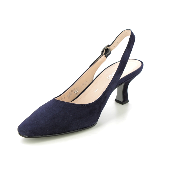 Gabor Lindy Kitten Navy Suede Womens Slingback Shoes 21.510.16