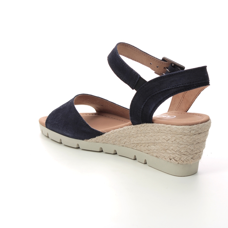 Gabor Nieve Navy Suede Womens Wedge Sandals 22.042.66