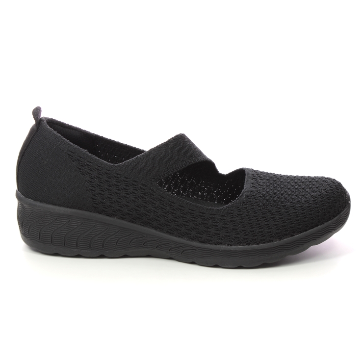 Skechers Up Lifted Relaxed Fit BBK Black Womens Mary Jane Shoes 100453