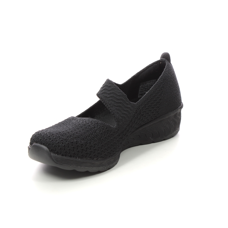 Skechers Up Lifted Relaxed Fit BBK Black Womens Mary Jane Shoes 100453