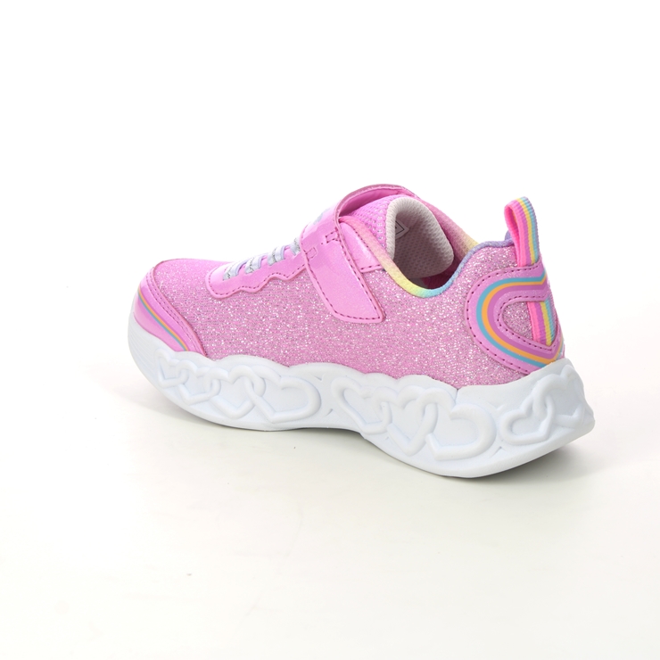 Skechers Heart Lights PKMT Pink Kids girls trainers 303751L