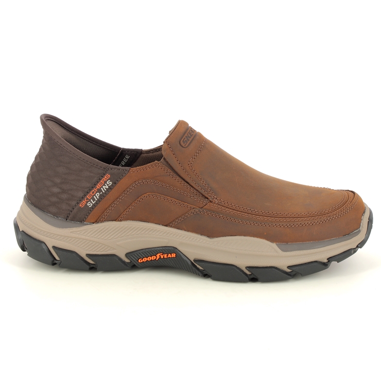 Skechers Slip Ins Respected CDB Brown Mens Slip-on Shoes 204810