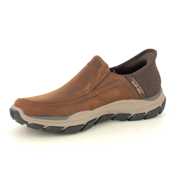 Skechers Slip Ins Respected CDB Brown Mens Slip-on Shoes 204810