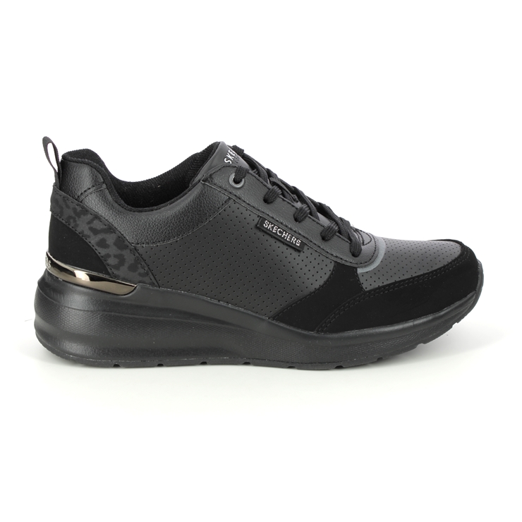 Skechers Billions Wedge BBK Black Womens trainers 155616