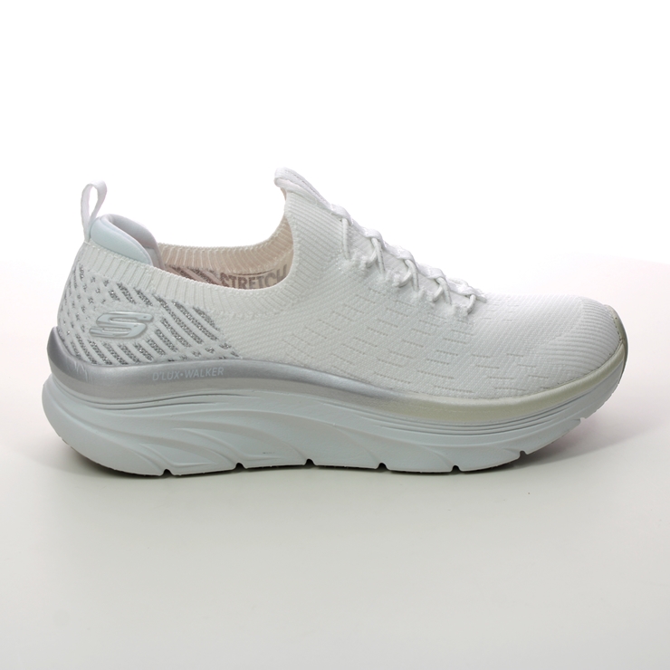 Skechers Dlux Walker Bungee WSL White silver Womens trainers 149366