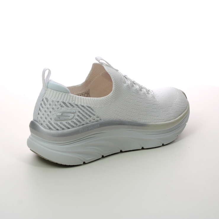 Skechers Dlux Walker Bungee WSL White silver Womens trainers 149366