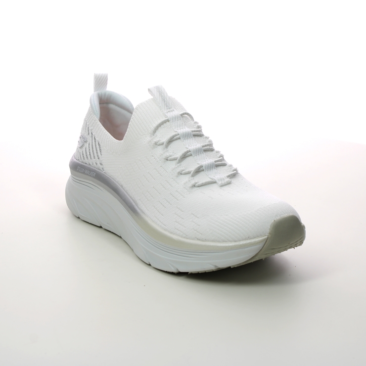 Skechers Dlux Walker Bungee WSL White silver Womens trainers 149366