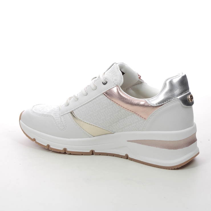 Tamaris Rea Zip Wedge White Rose gold Womens trainers 23702-20-157