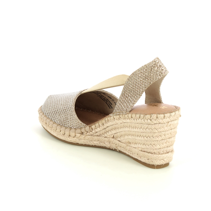 Tamaris Tremp Wedge Light Gold Womens Espadrilles 29603-20-909