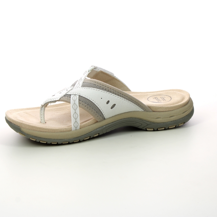 Earth Spirit Juliet 01 WHITE LEATHER Womens Toe Post Sandals 40515-