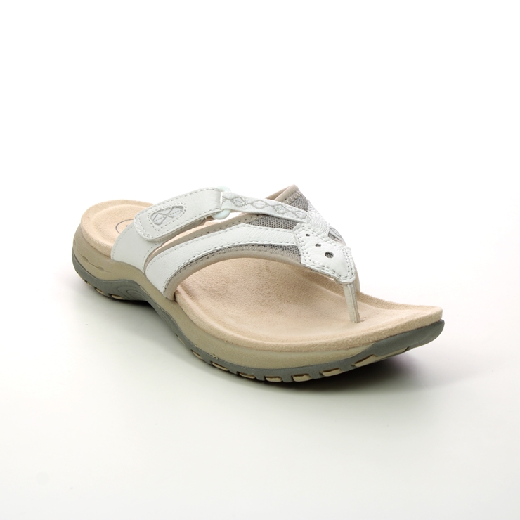 Earth Spirit Juliet 01 WHITE LEATHER Womens Toe Post Sandals 40515-