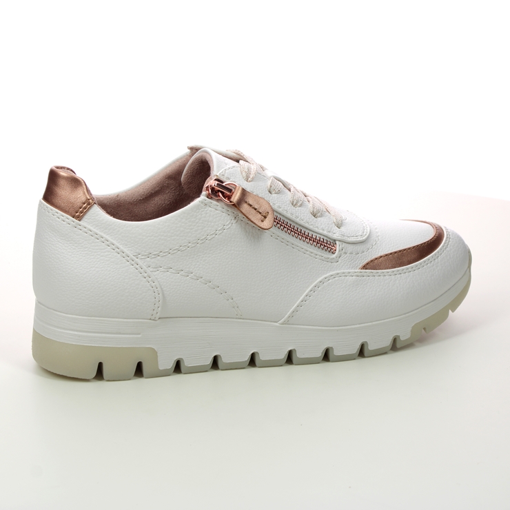 Jana Flying Wide Zip White Rose gold Womens trainers 23768-20-152