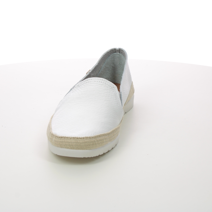 Verbenas Nuria White Leather Womens Espadrilles 040004-394