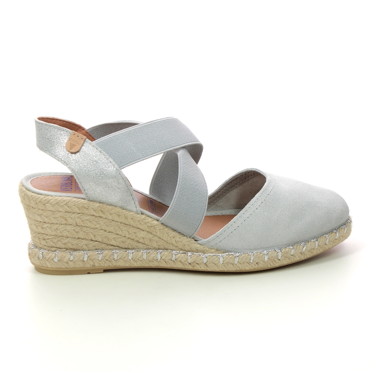 Silver grey sales wedge sandals