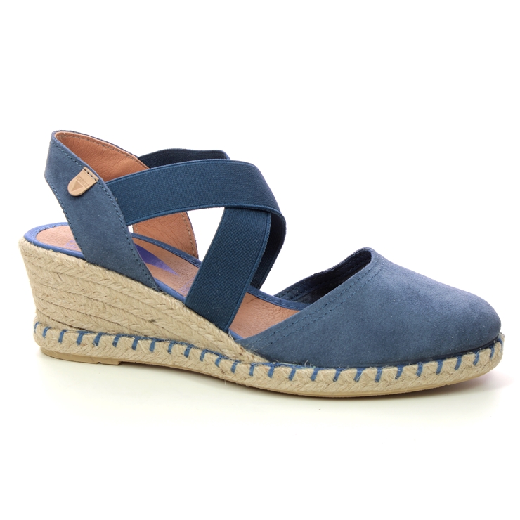 Verbenas Mila Blue Suede Womens Espadrilles 060205-445