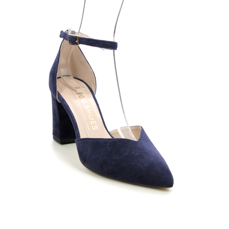 Begg Exclusive Gala Strap Navy suede Womens Court Shoes Z8028-896O