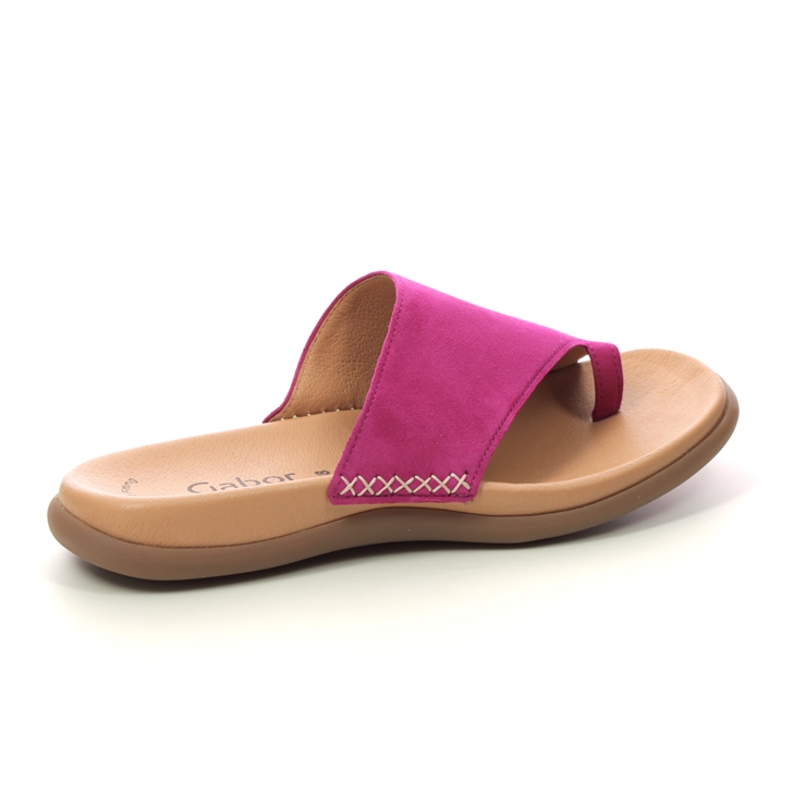 Gabor Lanzarote Fuchsia Suede Womens Toe Post Sandals 23.700.55