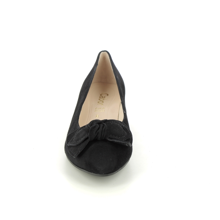 Gabor Hooty Harding Black Suede Womens Court Shoes 31.444.17