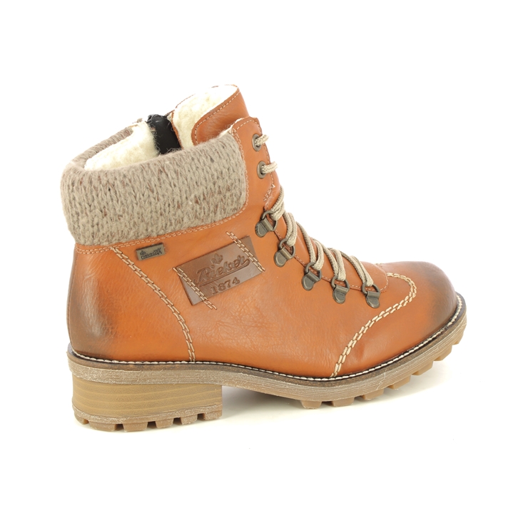 Rieker Z0444-24 Tan Womens Lace Up Boots