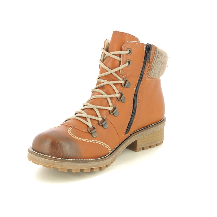 Rieker Z0444-24 Tan Womens Lace Up Boots