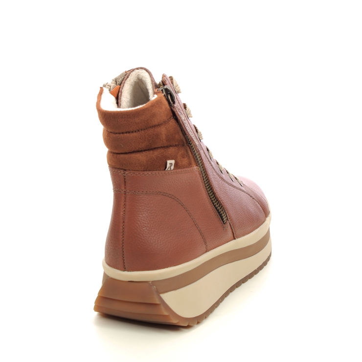 Rieker W0962-24 Tan Leather Womens Hi Tops