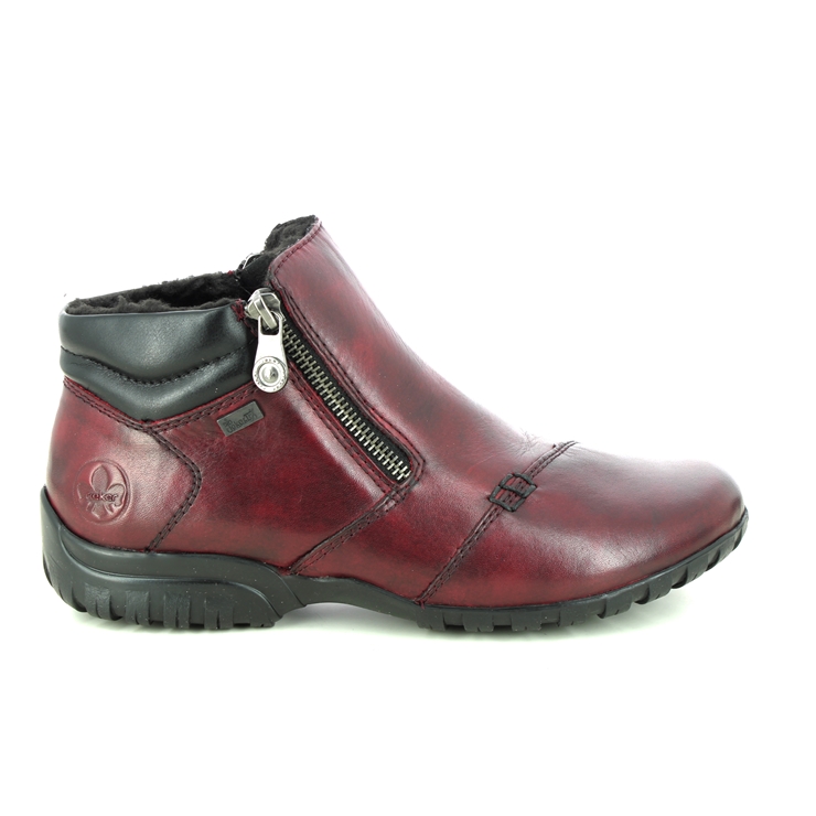 Rieker L4655-35 Wine leather Womens Ankle Boots