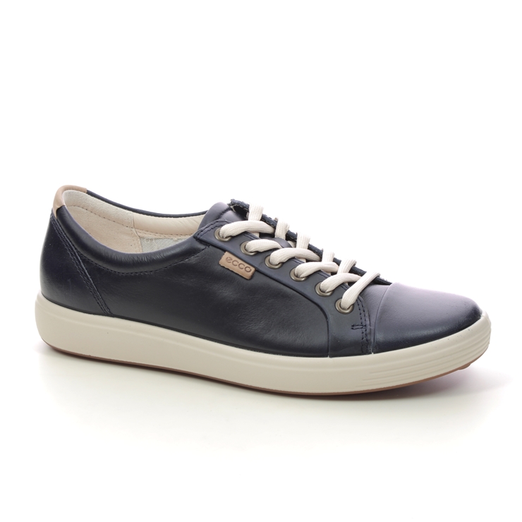 ECCO Soft 7 Lace Navy Leather Womens trainers 430003-11038