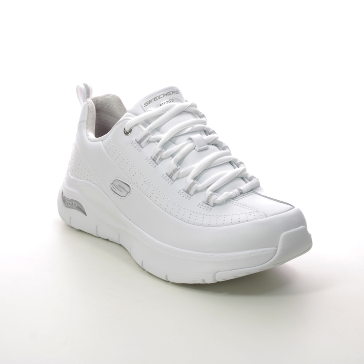 Skechers Synergy Arch Fit Wide WSL White silver Womens trainers 149146W