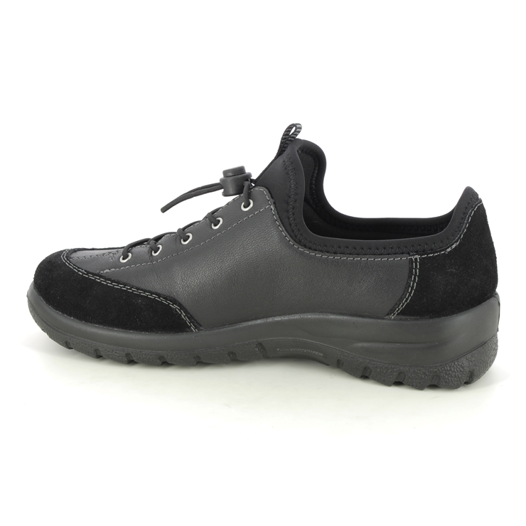 Rieker L7157-00 Black Suede Womens lacing shoes