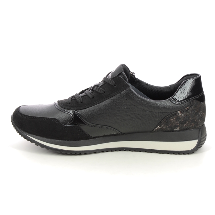 Remonte D0h01-01 Edith Lite Black Leather Womens Trainers