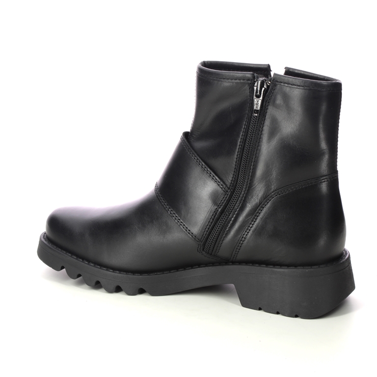 Fly London Rily Ronin Black Leather Womens Ankle Boots P144991-000