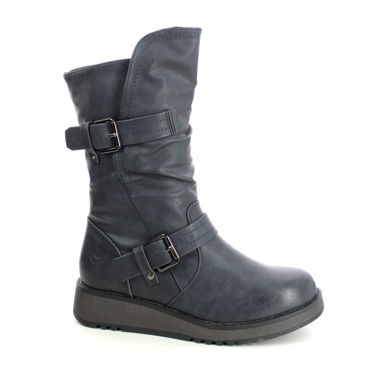 Navy mid sale calf boots