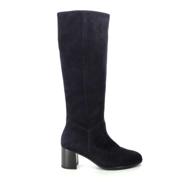 Navy knee clearance high suede boots