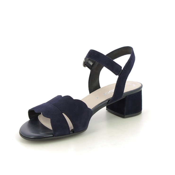 Gabor Bijou Jamma Navy Suede Womens Heeled Sandals 41.770.16