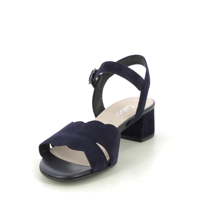 Gabor Bijou Jamma Navy Suede Womens Heeled Sandals 41.770.16