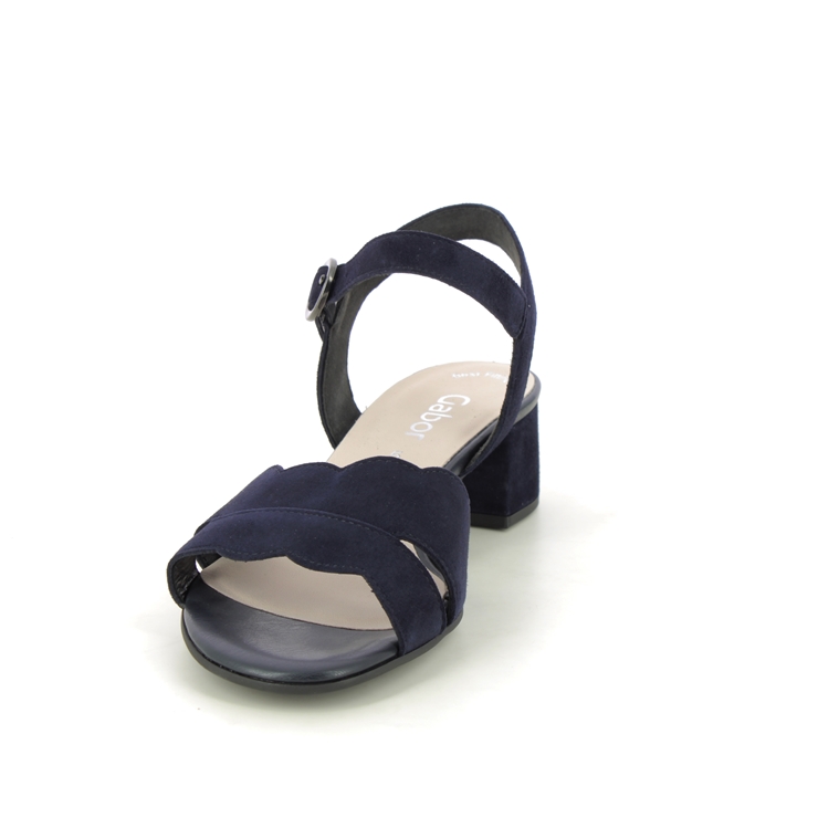 Gabor Bijou Jamma Navy Suede Womens Heeled Sandals 41.770.16