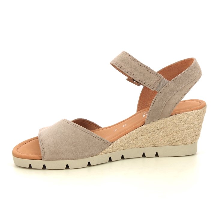 Gabor Nieve Taupe suede Womens Wedge Sandals 42.042.44