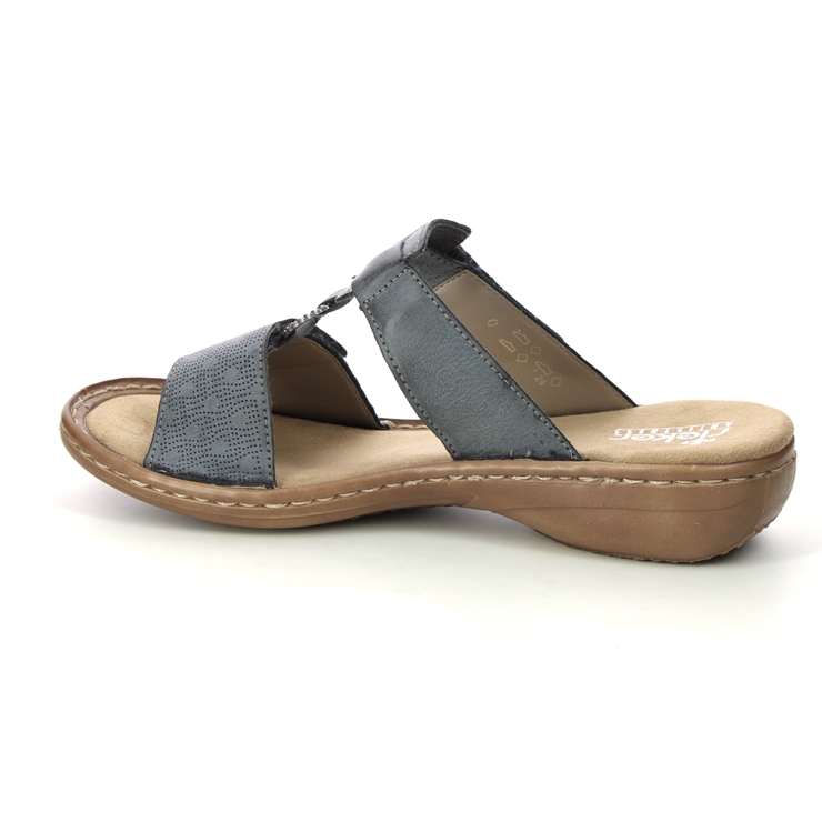 Rieker 60885-12 Denim blue Womens Slide Sandals